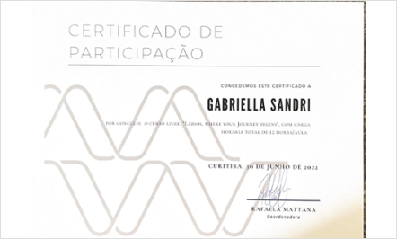 Certificado 1 Dra. Gabriella Sandri