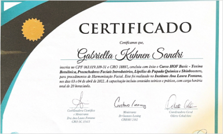 Certificado 2 Dra. Gabriella Sandri