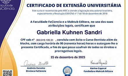 Certificado 6 Dra. Gabriella Sandri